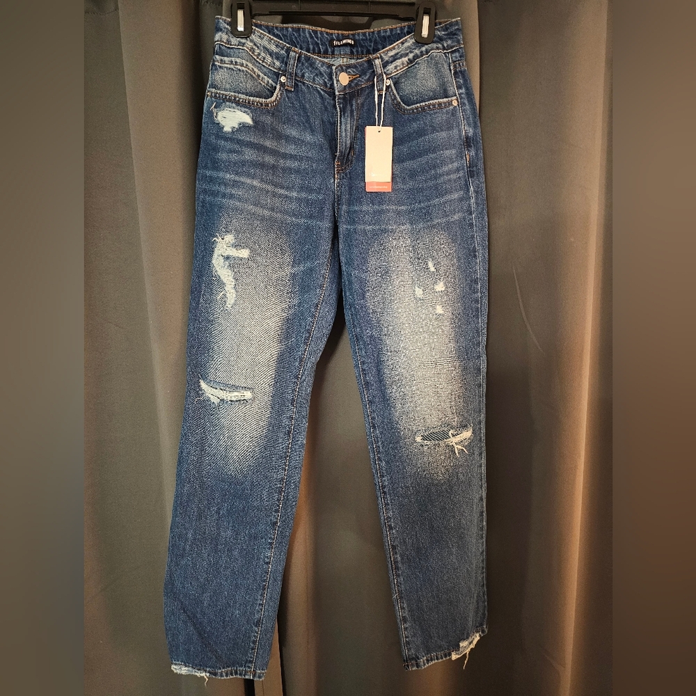 Flamingo Distressed Blue Jeans